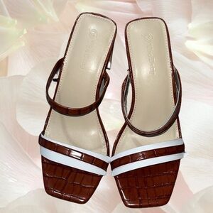 The Drop Avery Tortoise Shell Sandal Heels, NWT, Size 7